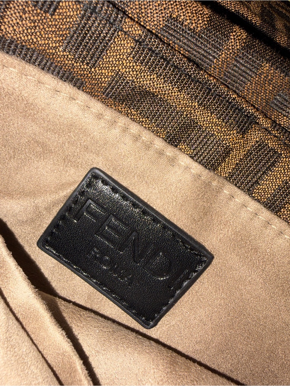 Designer-Inspired Brown Monogram Shoulder Bag with Gold Hardware - Picture 9 of 10